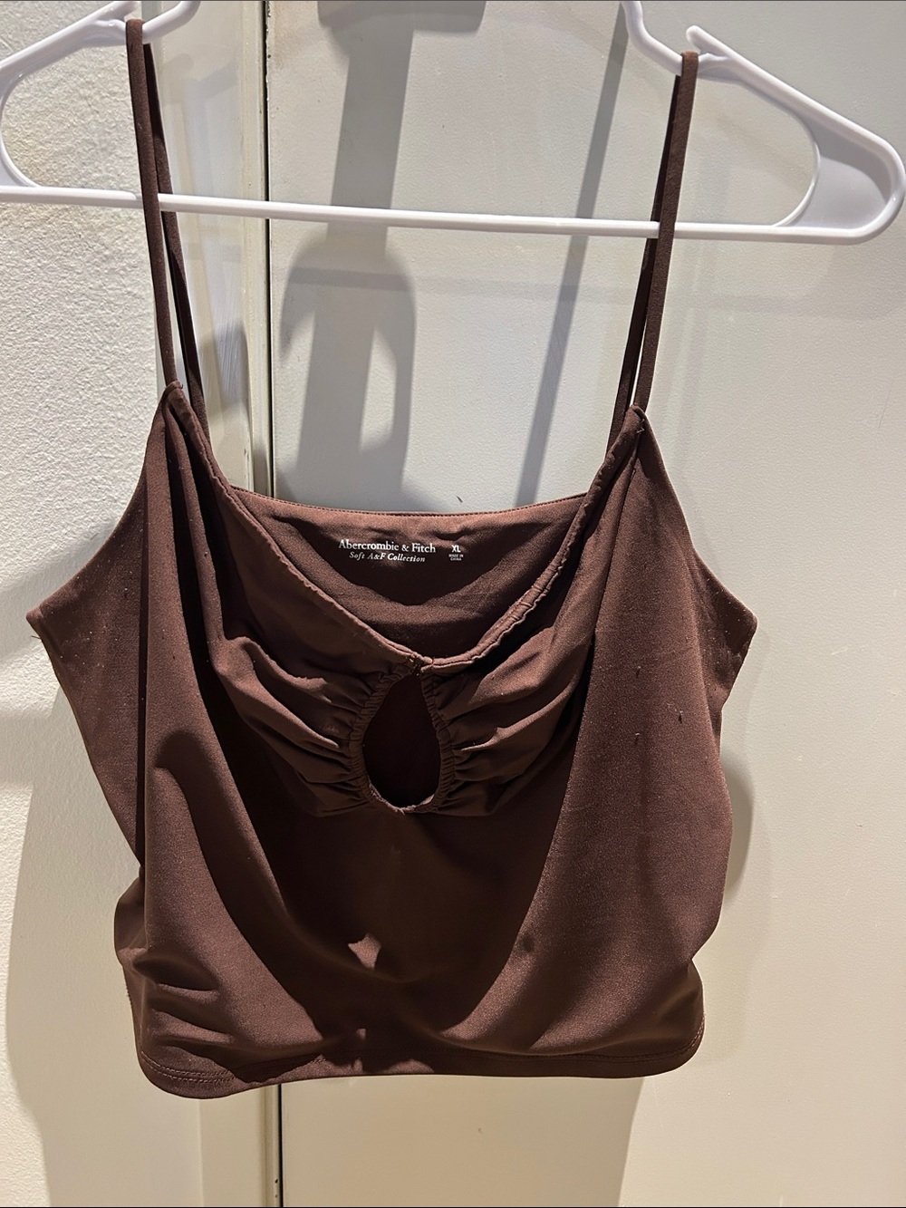 Abercrombie & Fitch Chocolate Brown Ruched Keyhole Cami